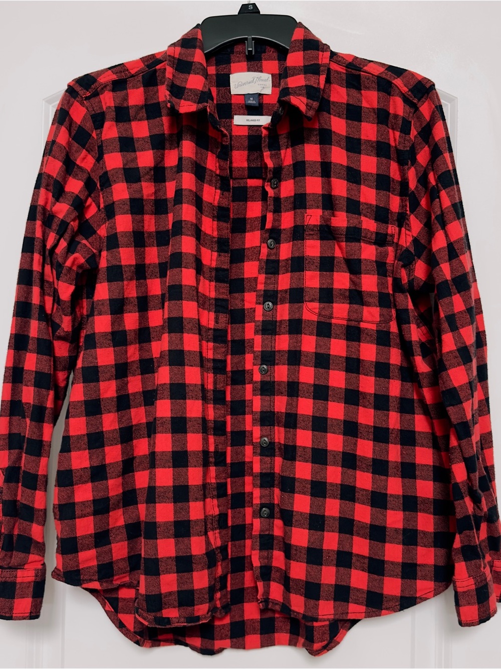 Universal Thread Red and Black Buffalo Plaid Button-Down Shirt